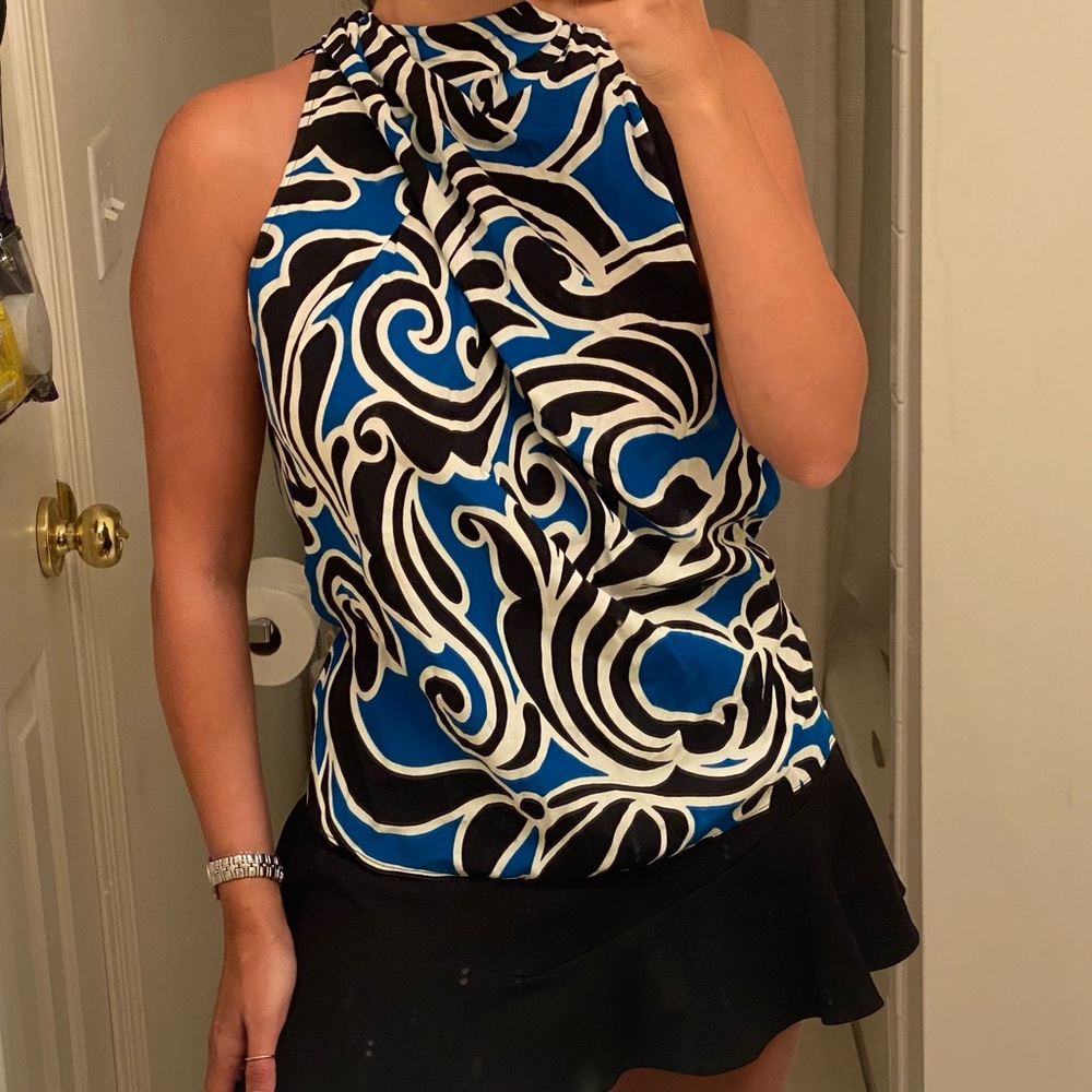 ZARA DRAPED PRINT TOP